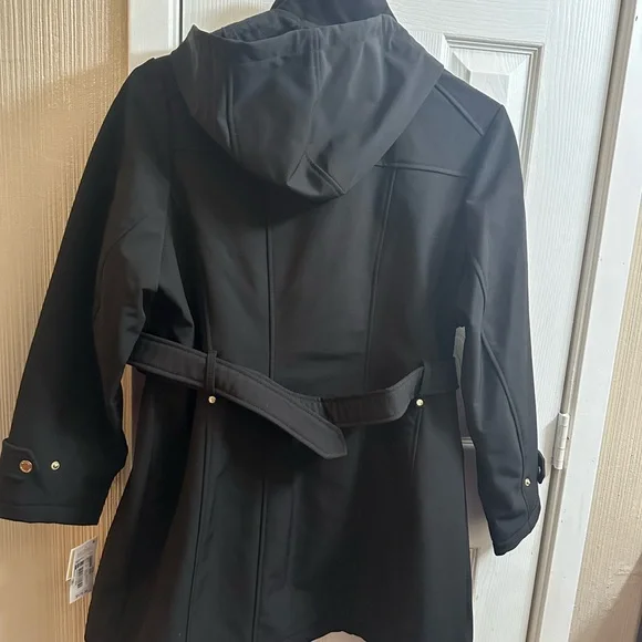 Michael Kors Black Trench Coat with Belt - Picture 3 of 4